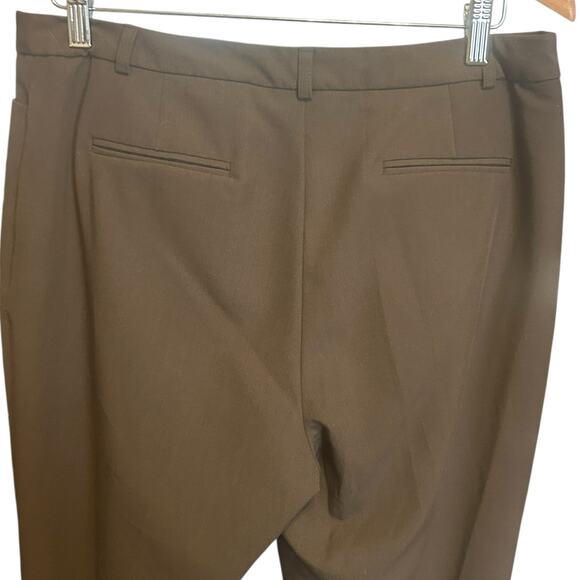 Coldwater Creek Women Natural Fit Pants 12 Brown Straight Leg Minimal Office - Picture 5 of 10